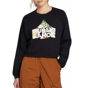 NWT New Public Lands Women's Logo Fleece Raglan Shirt Medium M Black Sweatshirt